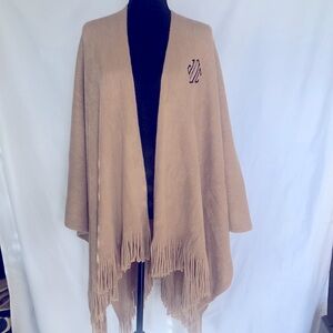 MARLEYLILLY camel colored poncho wrap. One Size.
